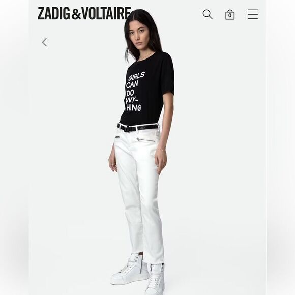 ZADIG & VOLTAIRE Ava White Denim Jeans New - Picture 4 of 11